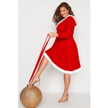 Yours London Curve Red Velvet Santa Dress, Women's Curve & Plus Size, Yours London