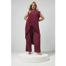 Yours London Plus Size Purple Pleated Trousers Size 18