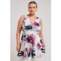 Yours London Curve Pink Floral Print Peplum Top, Women's Curve & Plus Size, Yours London