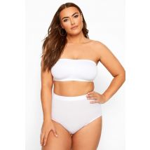 Yours Plus Size White Seamless Padded Nonwired Bandeau Bra Size 16