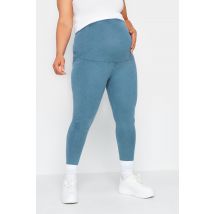 Bump It Up Maternity Plus Size Blue Acid Wash Leggings Size 10