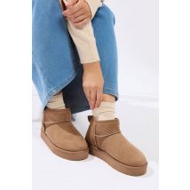 Yours Brown Faux Suede Lined Ankle Boots In Extra Wide Eee Fit Size 6EEE