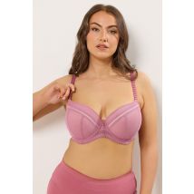 Yours Plus Size Pink Lace Underwired Padded Bra Size 38F
