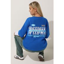 Limited Collection Plus Size Blue 'Speedway' Graphic Motorsport 2In1 Tshirt Size 14