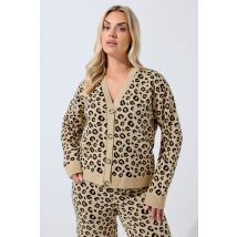 Limited Collection Plus Size Natural Brown Leopard Print Cardigan Size 26-28