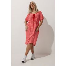 Limited Collection Plus Size Red Check Bow Front Midi Dress Size 22-24