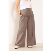 Bump It Up Maternity Plus Size Brown Wide Leg Joggers Size 30-32