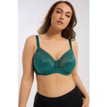 Yours Plus Size Teal Green Underwired Lace Bras Size 48F