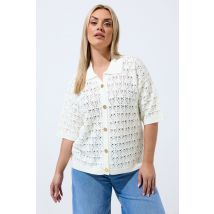 Limited Collection Plus Size White Crochet Shirt Size 22-24