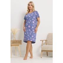 Yours Plus Size Blue Celestial Dipped Back Nightdress Size 38-40