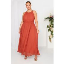 Yours London Curve Orange Pleated Maxi Dress, Women's Curve & Plus Size, Yours London