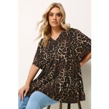 Yours Curve Brown Leopard Swing Top Size 30-32