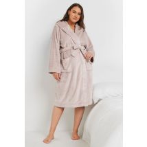Yours Plus Size Pink Hooded Dressing Gown Size 38-40