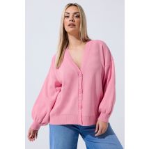 Limited Collection Plus Size Pink Balloon Sleeve Cardigan Size 26-28