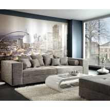 Big-Sofa Marlen 300x140 cm Hellgrau Couch