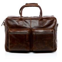 SID & VAIN Laptoptasche Leder BRIGHTON braun Businesstasche