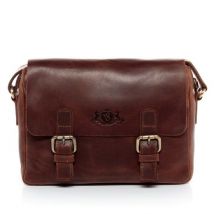 SID & VAIN Messenger bag Leder YALE braun Schultertasche