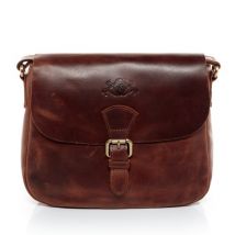 SID & VAIN Schultertasche Leder YALE braun Handtasche Leder