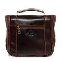 SID & VAIN Kulturtasche Leder HEATHROW braun Kulturbeutel