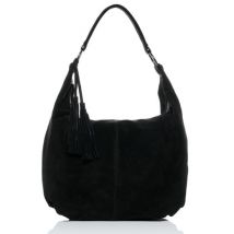 BACCINI Hobo Bag Leder SELINA schwarz Beuteltasche