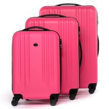 FERGÃ Kofferset 3-teilig ABS Marseille pink 3er Trolley Set Hartschale