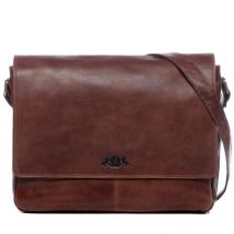 SID & VAIN Messenger Bag Leder SPENCER 15" vintage-braun