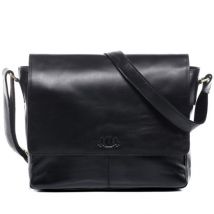 SID & VAIN Messenger Bag Leder SPENCER schwarz Laptoptasche