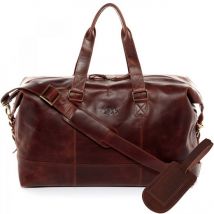 SID & VAIN Reisetasche Leder YALE braun Weekender