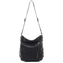 BACCINI Hobo Bag & Rucksack Leder PAULA schwarz