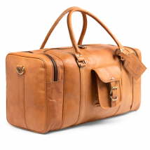 SID & VAIN Reisetasche Leder LANDON braun Weekender