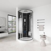 Home Deluxe Cabina de ducha BLACK PEARL con ducha de lluvia - 100 x 100 cm