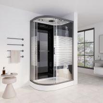 Home Deluxe Doccia a vapore con cascata e sauna a vapore BLACK PEARL - 120 x 80 cm Sinistra