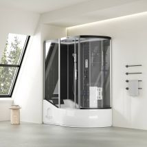 Home Deluxe Box doccia con vasca ALLIN 2IN1 - 170 x 90 Nero Destra