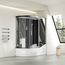 Home Deluxe Doccia vapore con idromassaggio ALLIN 4IN1 - 170 x 90 nero sinistra