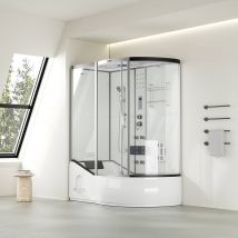 Home Deluxe Doccia vapore con idromassaggio ALLIN 4IN1 - 170 x 90 bianco destra