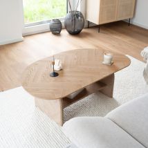 Home Deluxe Mesa de centro ovalada LIARA Roble espina de pescado LIARA