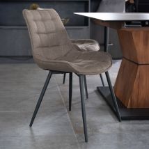 Home Deluxe Muestra de tela silla de comedor NODA / silla tapizada IKALO - tejido gris / marrón