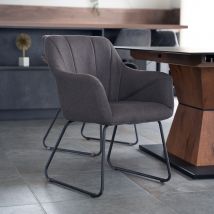 Home Deluxe Muestra de silla de comedor de tela PAKU - tejido antracita