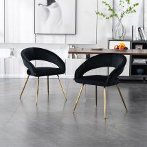 Home Deluxe Muestra de silla de comedor de tela LYRIC / AMARA - terciopelo negro