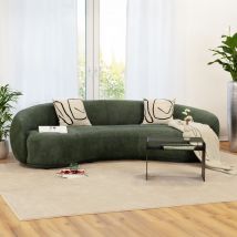Home Deluxe Sofá CASARA tejido verde oscuro - 258 x 128 x 72 cm