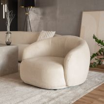 Home Deluxe Sillón CASARA tejido beige - 99 x 104 x 72 cm