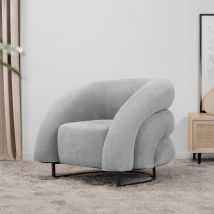 Home Deluxe Sillón MACA - tejido de terciopelo beige