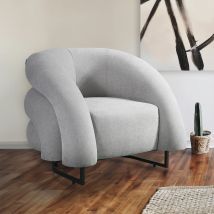 Home Deluxe Sillón MACA - tela de terciopelo gris