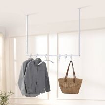 Home Deluxe Perchero de pared de metal SWAY - Blanco