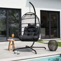Home Deluxe hangstoel LOMA – 1 zits zwart