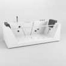 TroniTechnik Whirlpool Badewanne MYKONOS 180cm x 88cm mit Heizung, Wasserfall, Hydromassage und Farblichtherapie