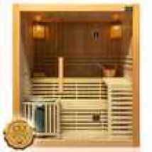 Dewello Finnische Traditionelle Sauna SARNIA 180cm x 140cm inkl. 6 KW Harvia Ofen, inkl. komplettem Zubehör
