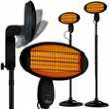 TroniTechnik Quartz-Heizstrahler mit 3 Stufen, Standstrahler mit verstellbarer Teleskopstange und Kopf