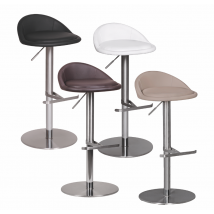 FineBuy Barhocker Edelstahl höhenverstellbare Sitzhöhe 54-79 cm, Design Barstuhl mit Rückenlehne, Bistrohocker Barsitz Gepolstert, Thekenhocker 360° Drehbar, Tresenstuhl Modern