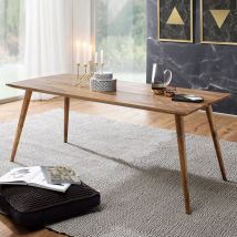 FineBuy Esszimmertisch REPA Sheesham rustikal Massiv-Holz, Design Landhaus Esstisch, Tisch für Esszimmer